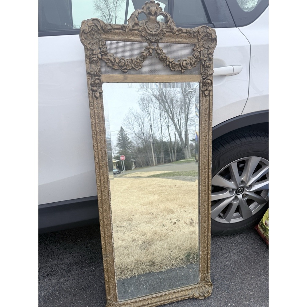 Antique Over Mantle Mirror 16x46